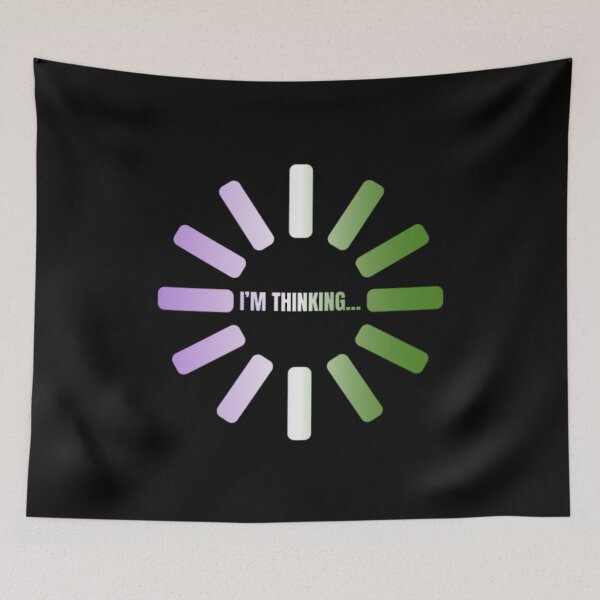 Item preview, I'm Thinking, Genderqueer pride flag graphic, Pride Loading Graphic, Gay Pride Festival, Gay Festival, Love is love, Pride, Funny, Rainbow Pride,  Humor, Pride Humor, Pride Funny,  designed and sold by PrideBeProud.