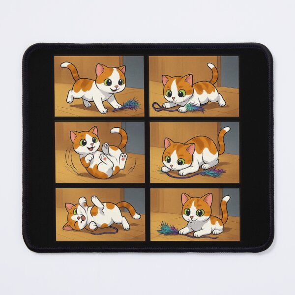 Item preview, cat playing with a feather toy designed and sold by GTCreations1.
