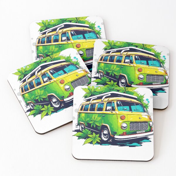 Item preview, Retro Weed Van with Cannabis Leaf Vibes designed and sold by Oguz Simsek.