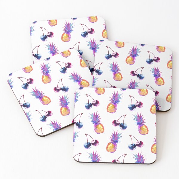 Item preview, Watercolor Pineapple and Cherry.  Bright Tropical Fruit Pattern in Artistic Style designed and sold by Anastasiia Yurevych.