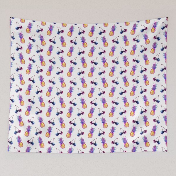 Item preview, Watercolor Pineapple and Cherry.  Bright Tropical Fruit Pattern in Artistic Style designed and sold by Anastasiia Yurevych.