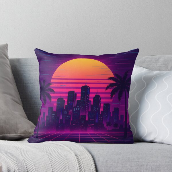 Item preview, Vaporwave Cityscape Neon Sunset – Retro 80s Synthwave Aesthetic designed and sold by OikieToikie.