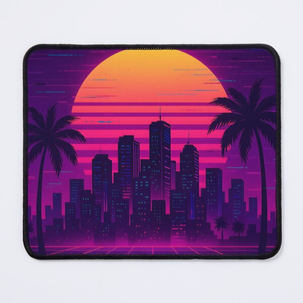 Item preview, Vaporwave Cityscape Neon Sunset – Retro 80s Synthwave Aesthetic designed and sold by OikieToikie.