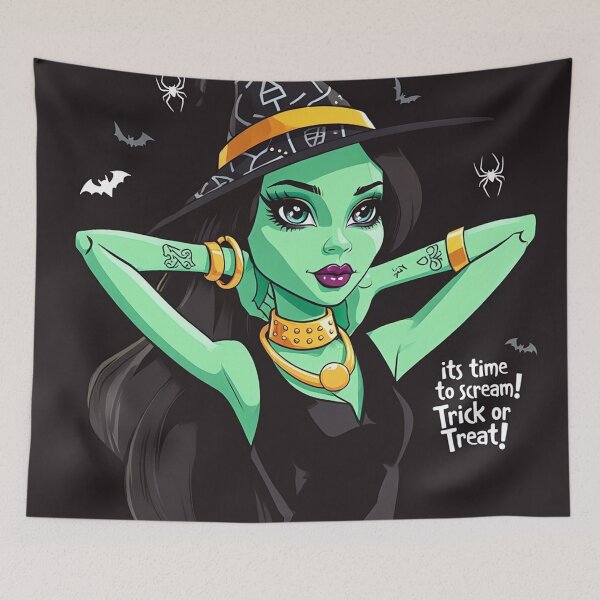 Item preview, Its time to screamTrick or Treat! Halloween witch cool cute design designed and sold by Vintage Designs +.