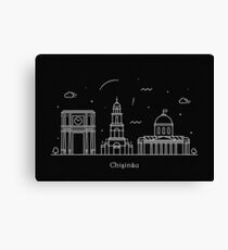 Chișinău Skyline Minimal Line Art Poster Canvas Print