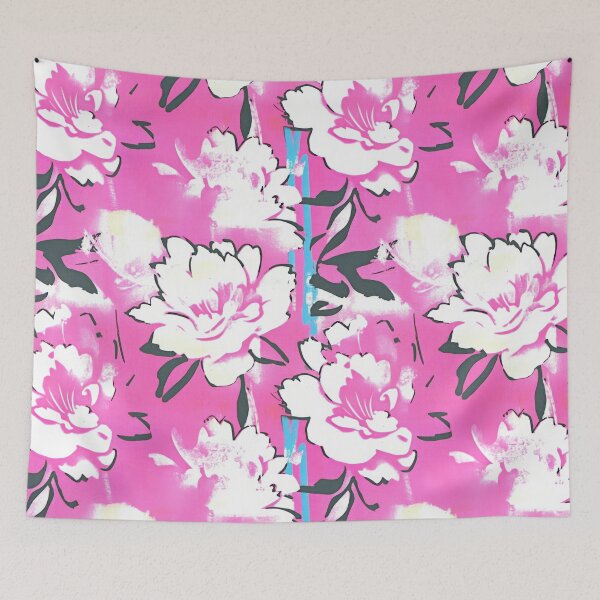 Item preview, Hand-Illustrated Peony Toile — Vintage Floral Sketch designed and sold by HEADMADE-TV.