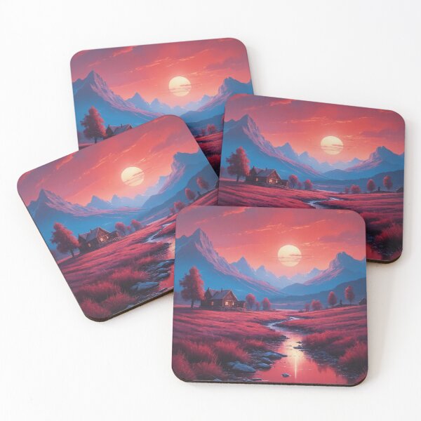 Item preview, Crimson Sunset Over a Tranquil Valley designed and sold by REPTISLAV.