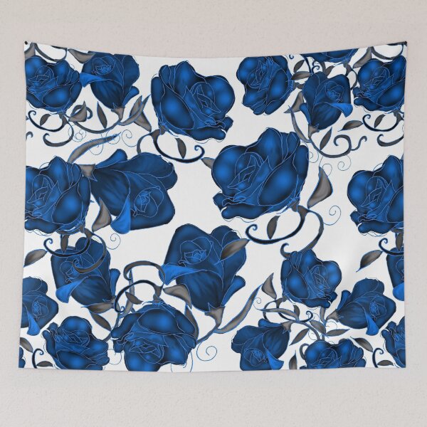 Item preview, Blue Roses on White designed and sold by bloomingvine.