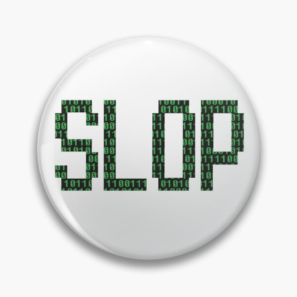 Item preview, SLOP in computer style font with a binary overlay.  designed and sold by funkyworm.