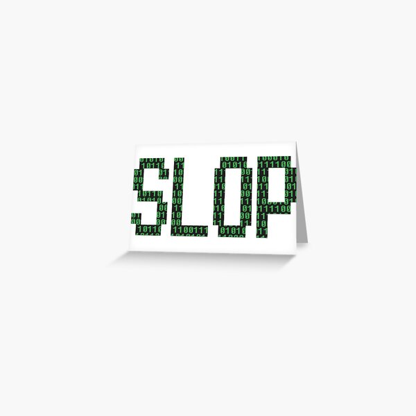Item preview, SLOP in computer style font with a binary overlay.  designed and sold by funkyworm.