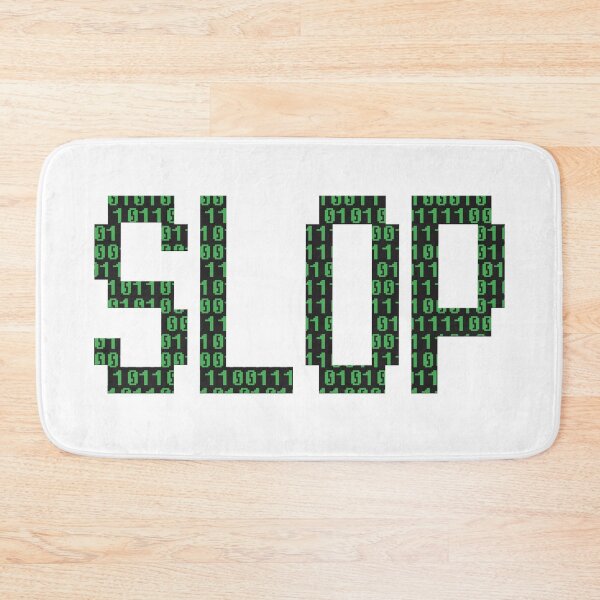 Item preview, SLOP in computer style font with a binary overlay.  designed and sold by funkyworm.