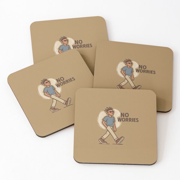 Item preview, No Worries – Confident Walk Sticker (Vintage Brown Line Art) designed and sold by NO PLAN B 'Club.
