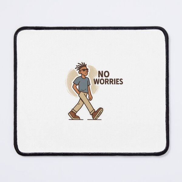 Item preview, No Worries – Confident Walk Sticker (Vintage Brown Line Art) designed and sold by NO PLAN B 'Club.