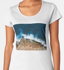 An aerial shot of the Salt Pans in Marsaskala Malta Women's Premium T-Shirt