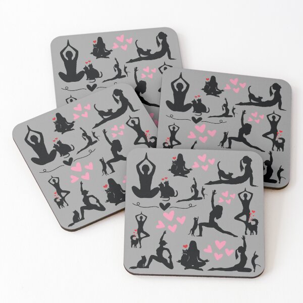 Item preview, Yoga with Meow Pattern designed and sold by HappyHavenStu.