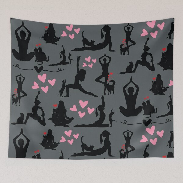 Item preview, Yoga with Meow Pattern designed and sold by HappyHavenStu.
