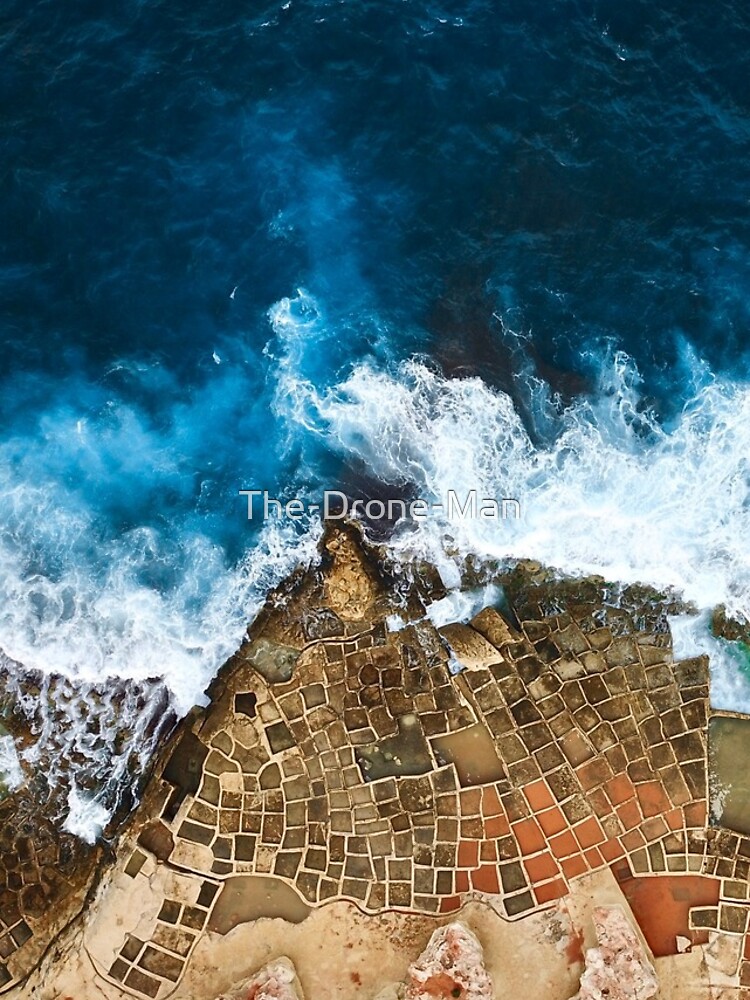 An aerial shot of the Salt Pans in Marsaskala Malta