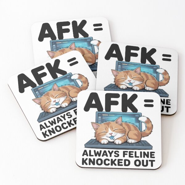 Item preview, AFK Cat – Always Feline Knocked Out Funny Gamer Design designed and sold by EpicMediaShop.