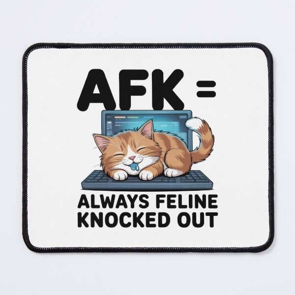 Item preview, AFK Cat – Always Feline Knocked Out Funny Gamer Design designed and sold by EpicMediaShop.