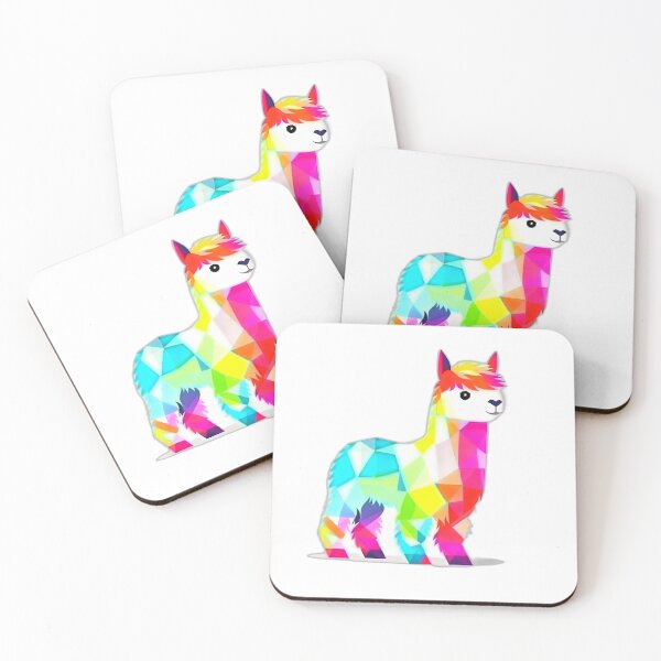 Item preview, Colourful Innocent Alpaca Geometric Shaped Artwork designed and sold by Geonimalia.