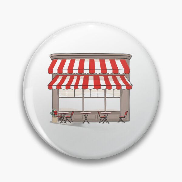 Item preview, Charming Parisian Cafe with Striped Awning designed and sold by allogy.