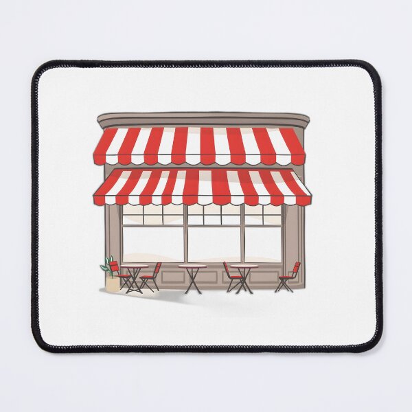 Item preview, Charming Parisian Cafe with Striped Awning designed and sold by allogy.