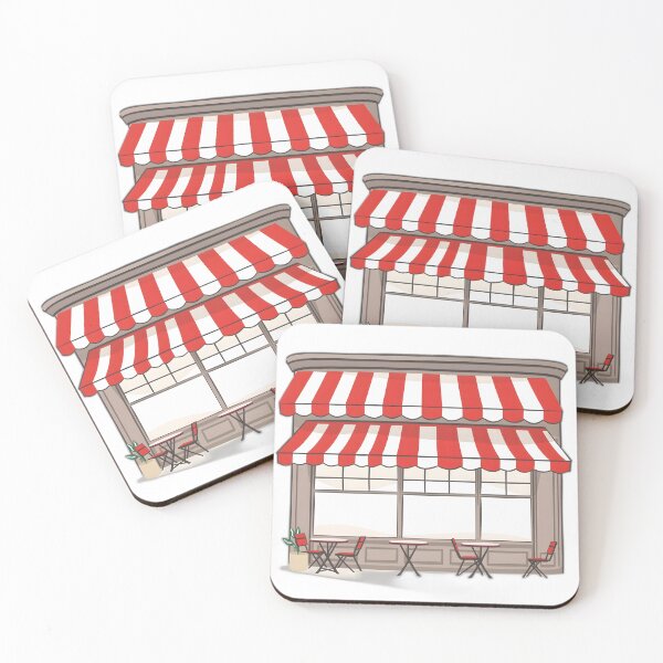 Item preview, Charming Parisian Cafe with Striped Awning designed and sold by allogy.