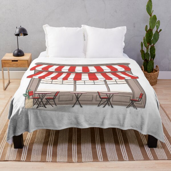 Item preview, Charming Parisian Cafe with Striped Awning designed and sold by allogy.
