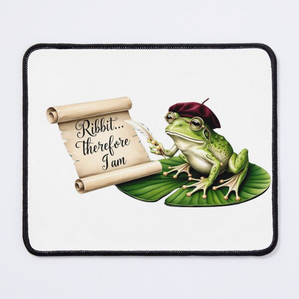 Item preview, Intellectual Frog “Ribbit Therefore I Am” – Fun philosophical design with a surreal touch designed and sold by StormArte.