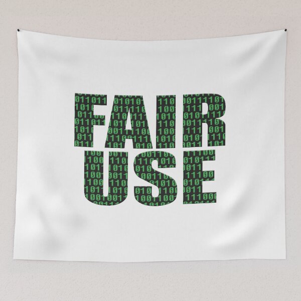Item preview, The words FAIR USE in impact font with a binary overlay crumbling designed and sold by funkyworm.