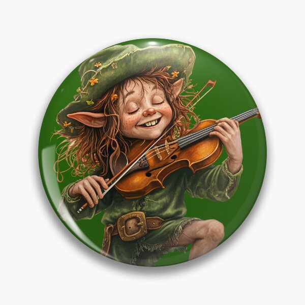 Item preview, MUSIC IS MY THERAPY, LEPRECHAUN PLAYING A FIDDLE, GOBLINCORE designed and sold by Danicus666.