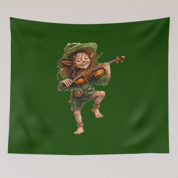 Item preview, MUSIC IS MY THERAPY, LEPRECHAUN PLAYING A FIDDLE, GOBLINCORE designed and sold by Danicus666.