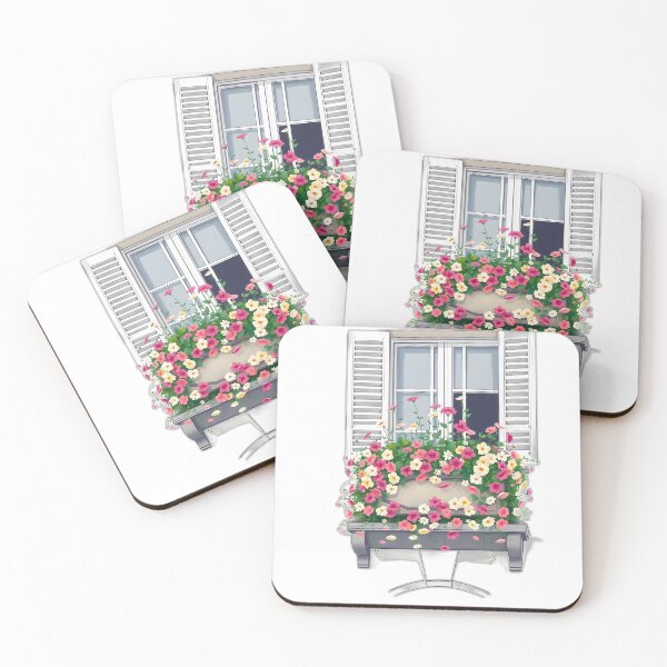 Item preview, Parisian Window with Flower Box French Floral Aesthetic designed and sold by allogy.