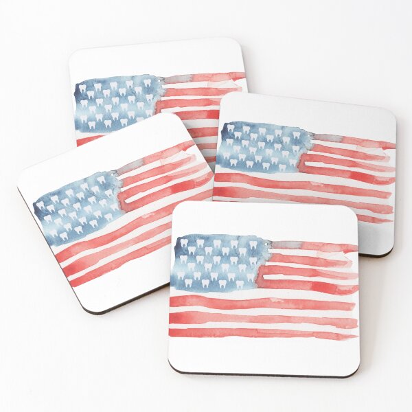 Item preview, Watercolor American Flag with Teeth - Dental USA Art for July 4th designed and sold by ElixirCraft.