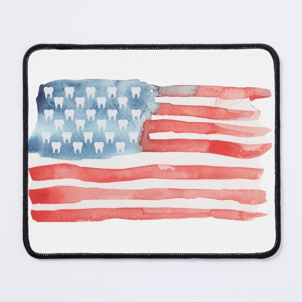 Item preview, Watercolor American Flag with Teeth - Dental USA Art for July 4th designed and sold by ElixirCraft.