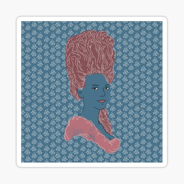 Woman in Rococo style, with pouf hairstyle Sticker