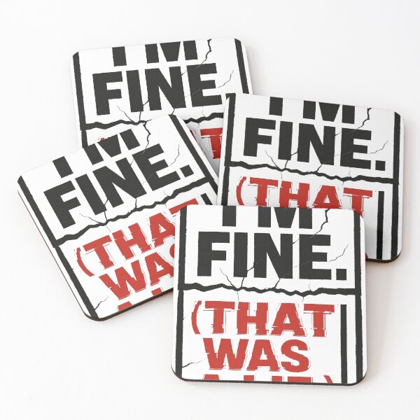 Item preview, I’M FINE (THAT WAS A LIE) — Brutalism | Mental Health Protest Graphic designed and sold by notokstudio.