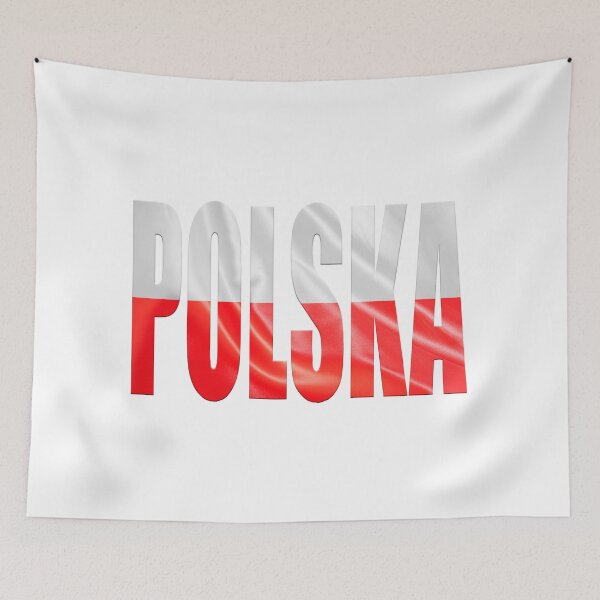 Item preview, The Polish word POLSKA (Poland) with an overlay of the colours of the Polish flag. designed and sold by funkyworm.