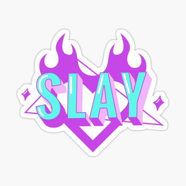 Item preview, Bold "Slay" Text with Flame Heart Graphic designed and sold by Luxury-Prints.