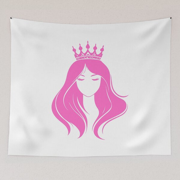 Item preview, Pink Silhouette of Girl with Crown Logo designed and sold by Luxury-Prints.
