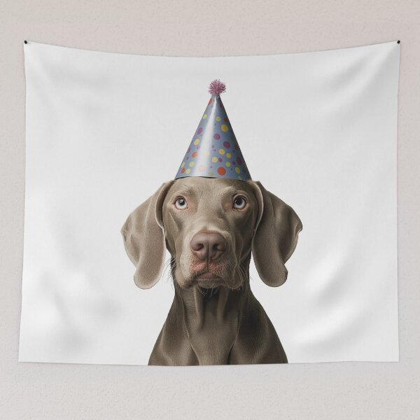 Item preview, Cute Weimaraner dog with Party Hat Birthday Celebration designed and sold by LazyOwlStore.