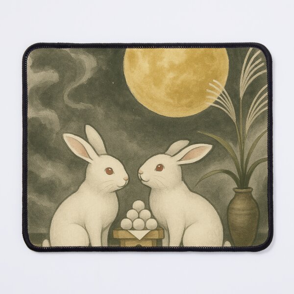 Item preview, Tsukimi Date – Sweet Rabbits Beneath the Full Moon | Ink Spirit – Animal Series designed and sold by Taki_jp_design.