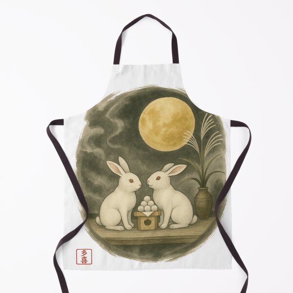 Item preview, Tsukimi Date – Sweet Rabbits Beneath the Full Moon | Ink Spirit – Animal Series designed and sold by Taki_jp_design.