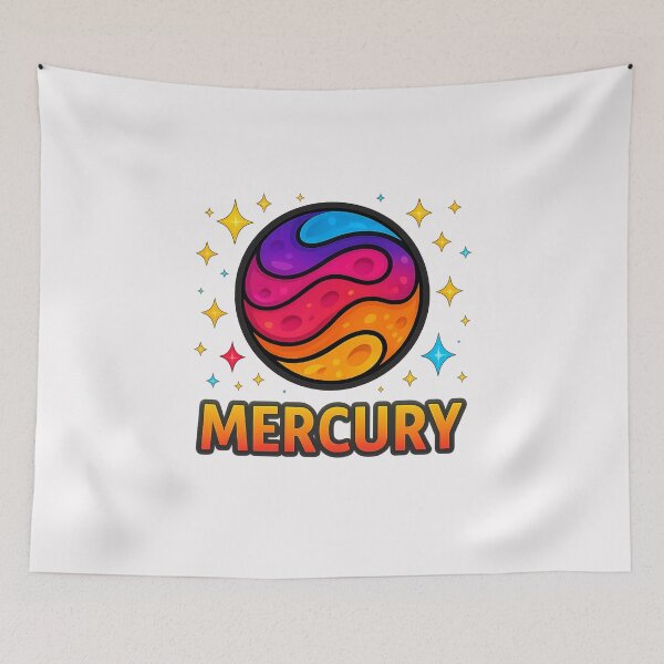 Item preview, Mercury – Psychedelic Celestial Planet Art designed and sold by sifo2024.