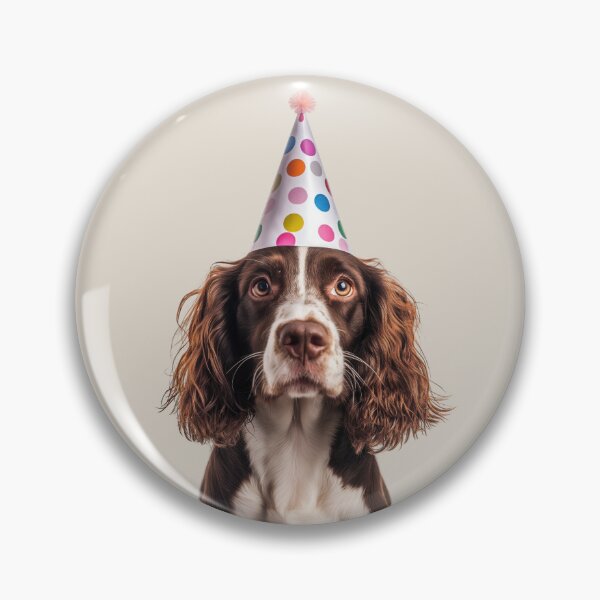 Item preview, Cute Welsh Springer Spaniel dog with Party Hat Birthday Celebration designed and sold by LazyOwlStore.