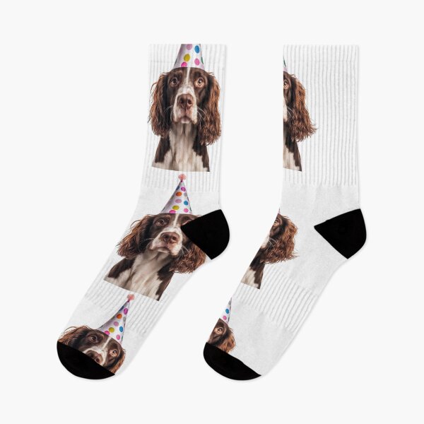 Item preview, Cute Welsh Springer Spaniel dog with Party Hat Birthday Celebration designed and sold by LazyOwlStore.