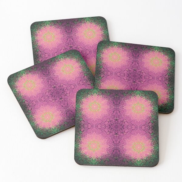 Item preview, Psychedelic Pink & Green Mandala Pattern Trippy Geometric Star Art designed and sold by Elizarfa.