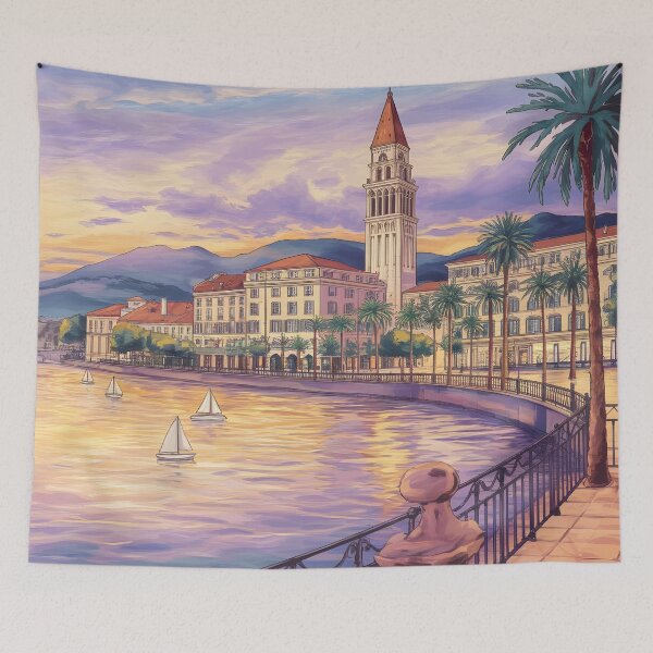 Item preview, Split, Croatia: Sunlit Riva Promenade designed and sold by LSVart.