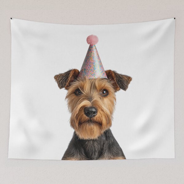Item preview, Cute Welsh Terrier dog with Party Hat Birthday Celebration designed and sold by LazyOwlStore.