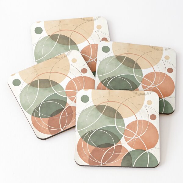 Item preview, Overlapping Earthy Circles – Minimal Abstract Art designed and sold by zaina.sho.